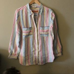 Boden The Linen button up shirt - Candy Stripe  XL